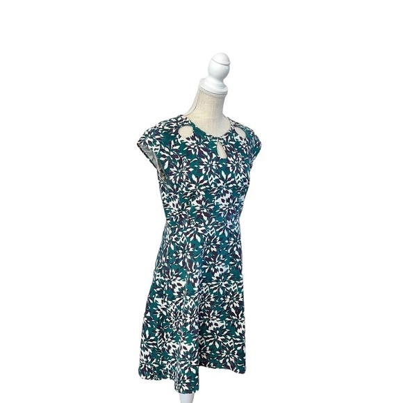 Mata Traders Women's Green Purple 100% Cotton Boho Dress Floral S/S Size MD - Picture 3 of 12